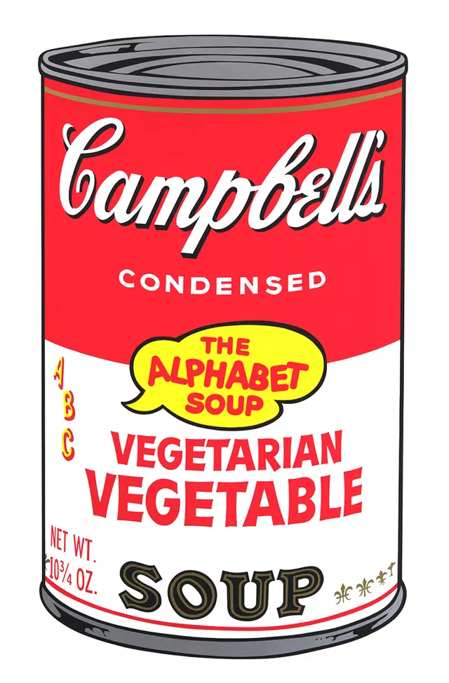 Alphabet Soup — Campbell's soup can inspired piece