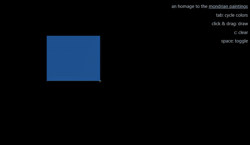 Homage to Mondrian — interactive canvas piece